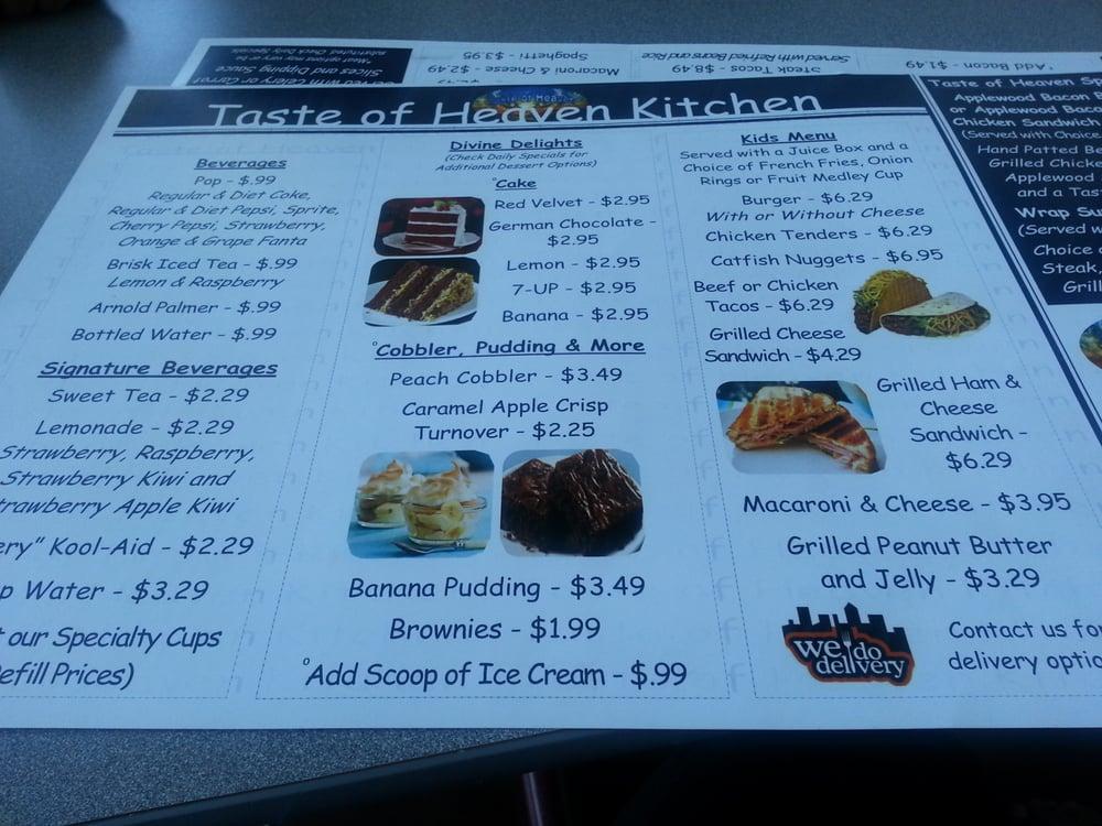Menu at Taste of Heaven Kitchen restaurant, Omaha
