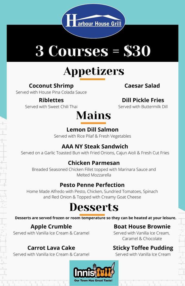 Menu at Harbour House Grill pub & bar, Innisfil