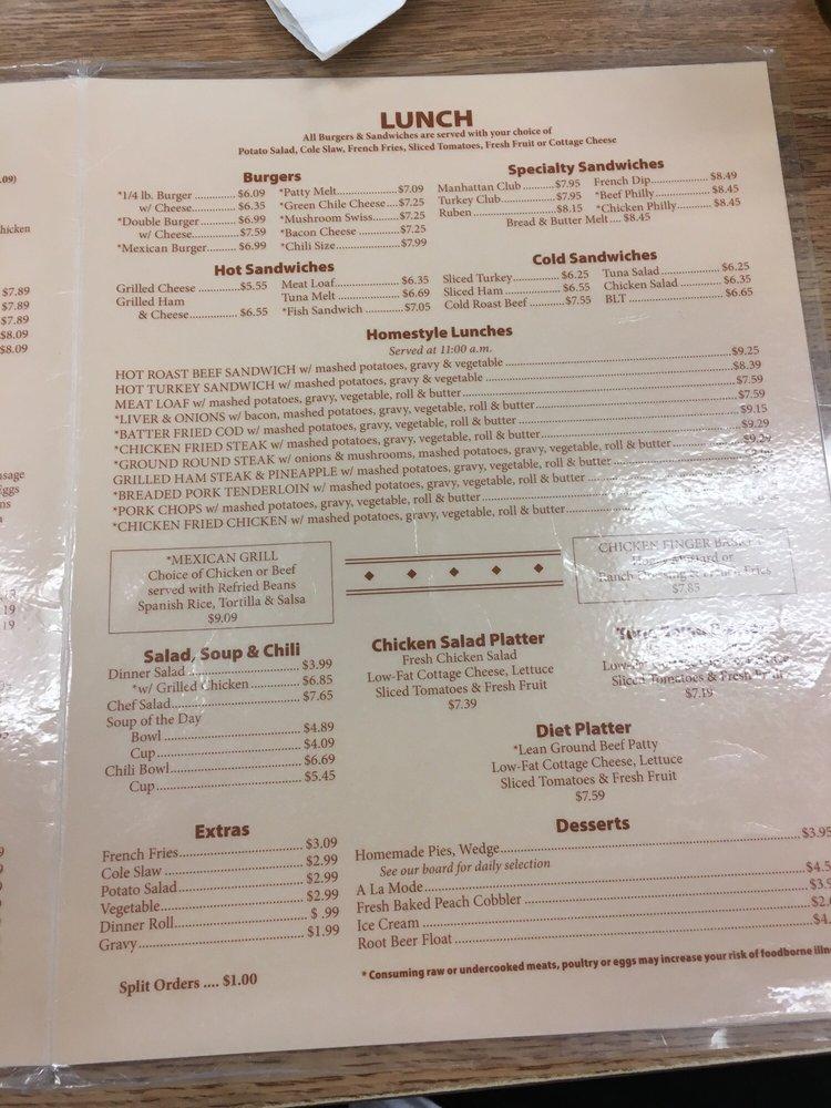 Menu at Bread & Butter Cafe, Tucson