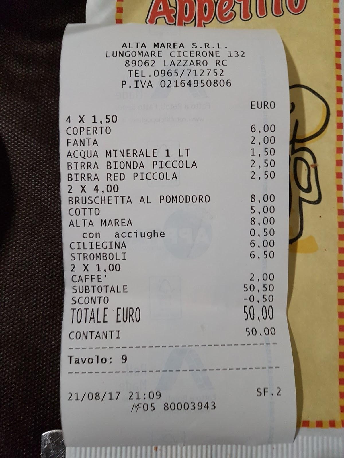Menu di Alta Marea 