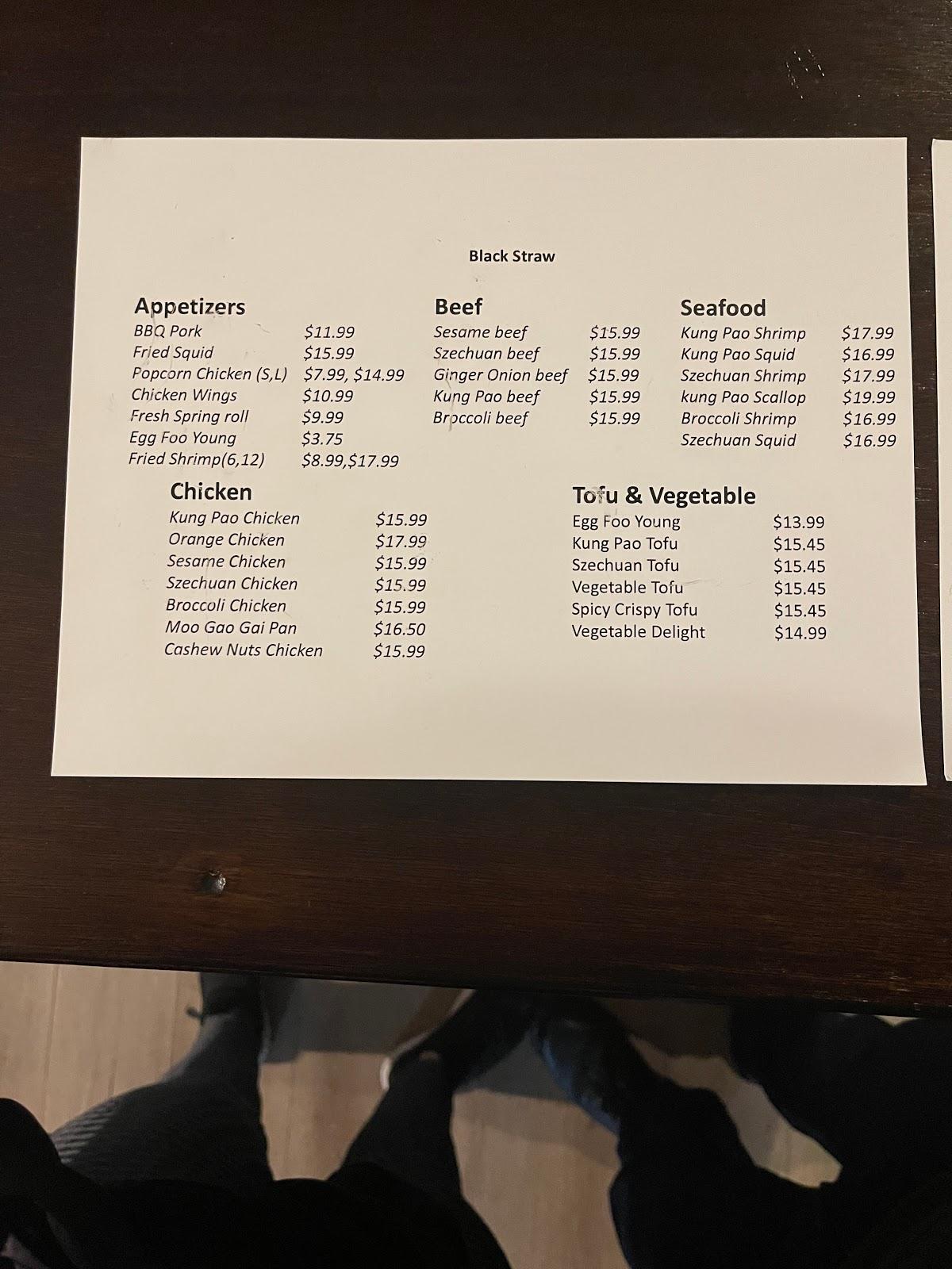 Menu at Black Straw Tea Bar & Kitchen, Spokane Valley