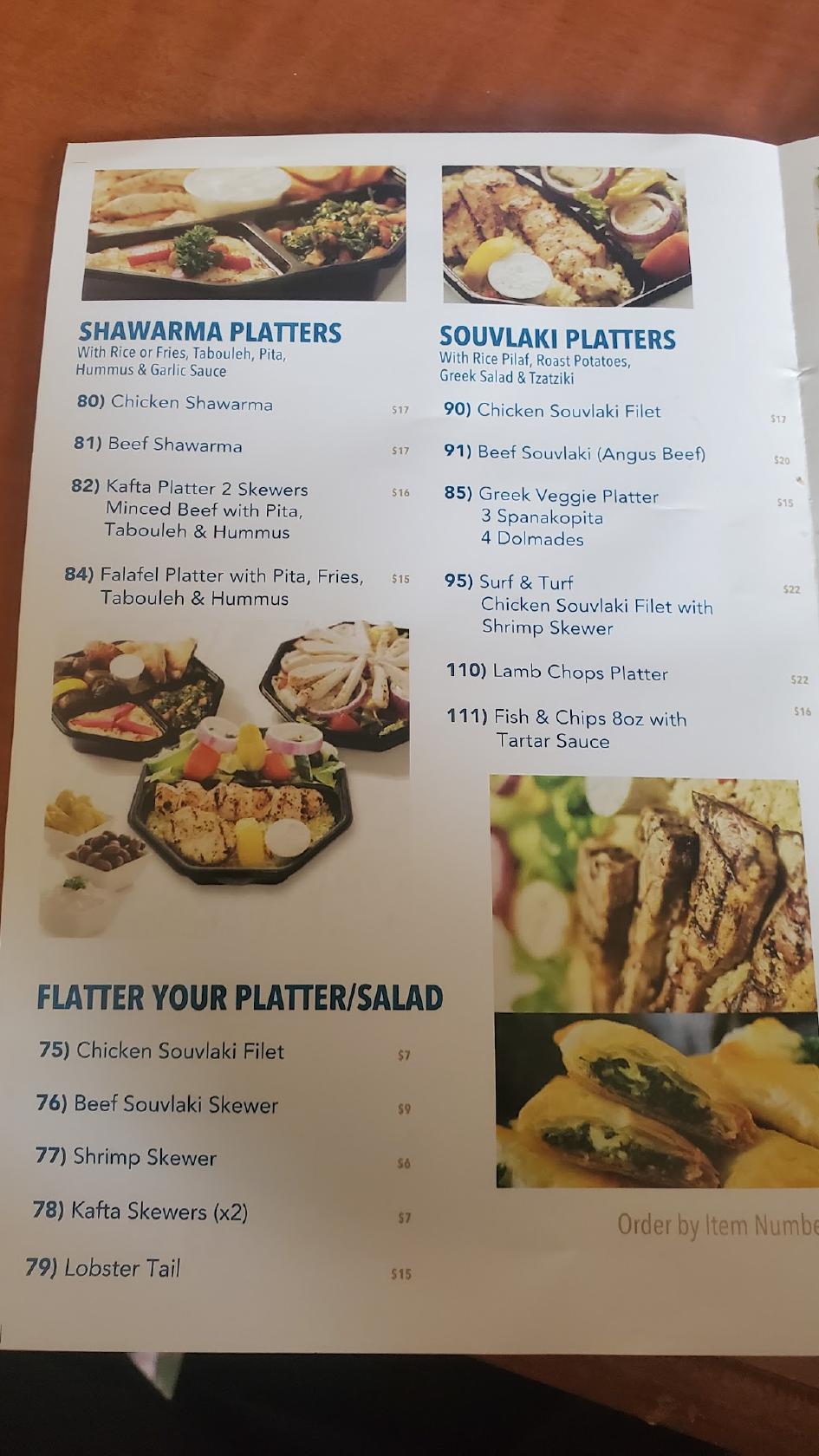 Menu at Franklin Donair Greek & Shawarma restaurant, Fort McMurray