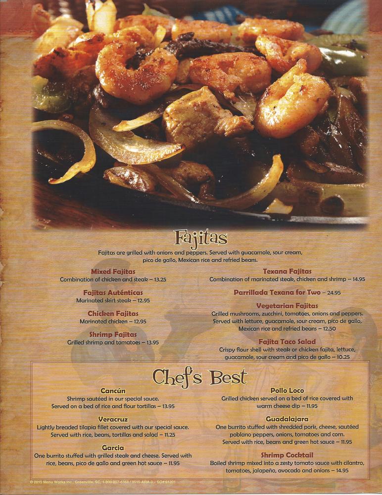 Menu at El Rey restaurant, East Ellijay