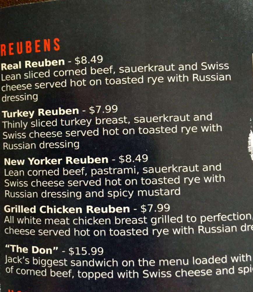 Menu at Jack's New Yorker Deli restaurant, Atlanta, S Atlanta Rd SE 150