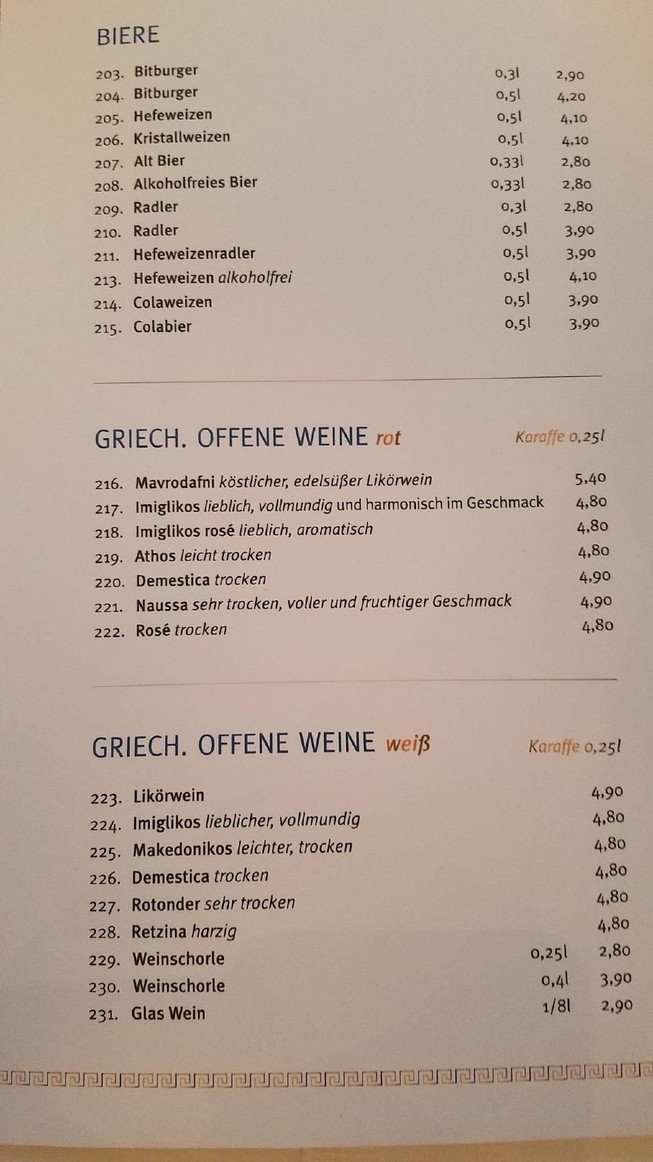 Speisekarte von Poseidon restaurant, Speyer