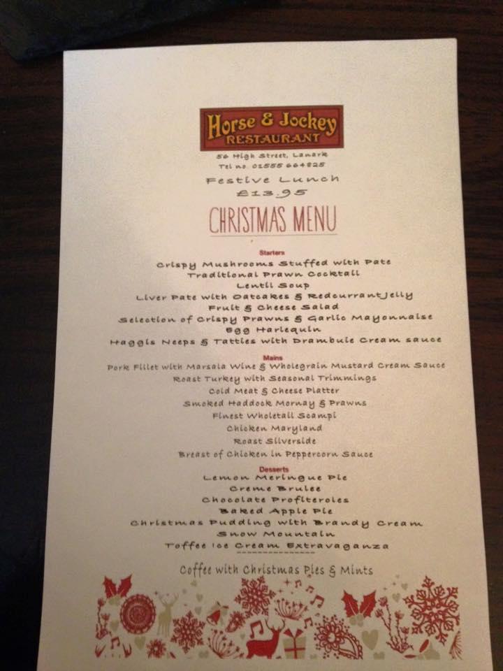 Menu at Horse & Jockey Bar, Lanark