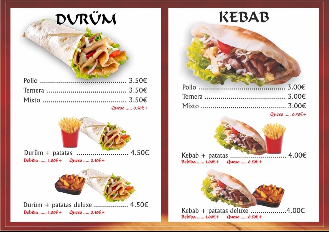 Menu at Kebab Guillena, Guillena