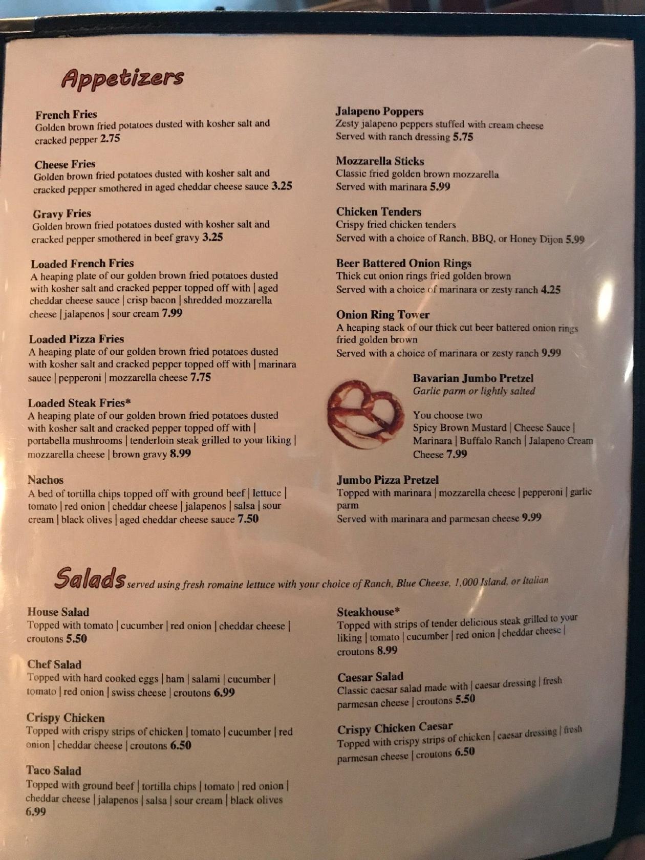 Rb73 Ale House Bar And Grill Menu 