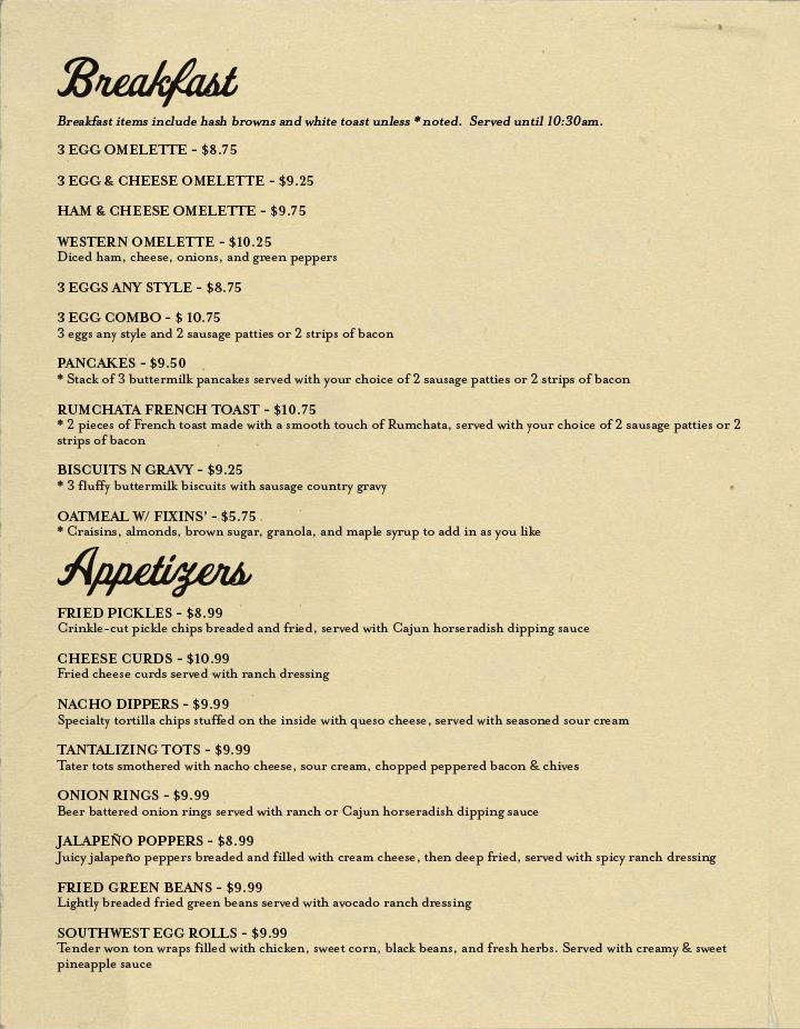 Menu at Iron Horse Saloon & Restaurant, Sturgis