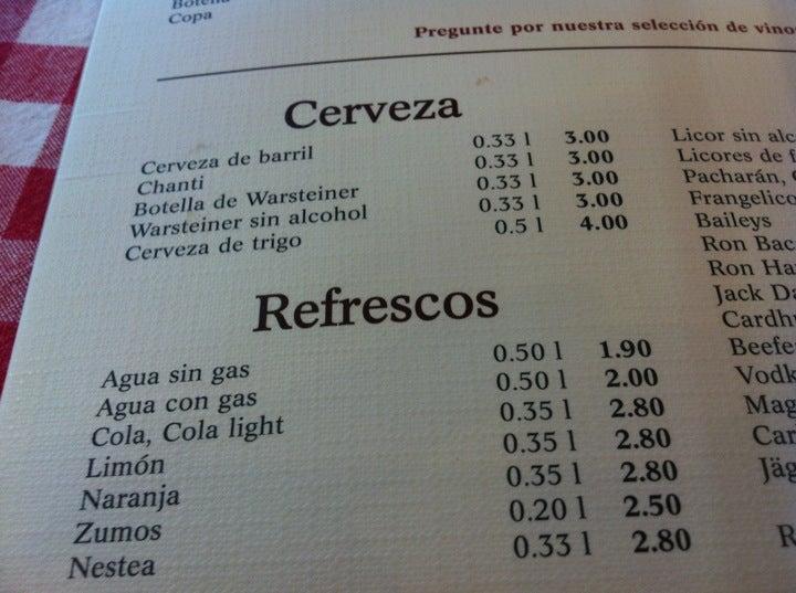 Menu at Block House La Cañada restaurant, Marbella, Centro Comercial La Cañada