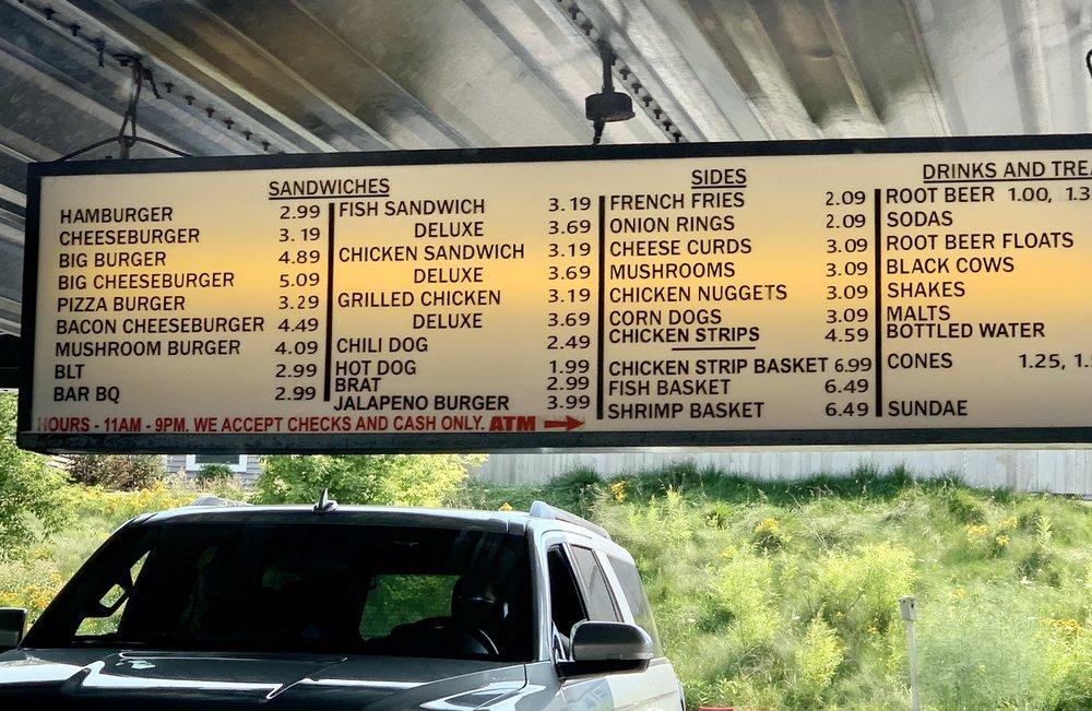 Menu at Charlie's DriveIn restaurant, Hortonville