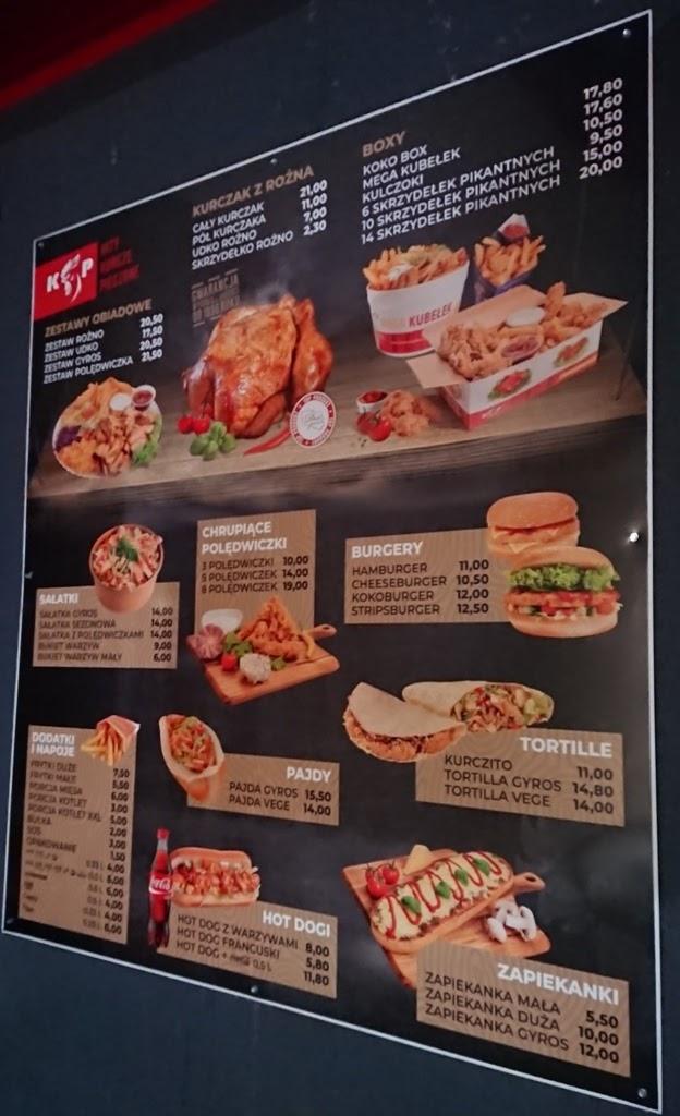 Menu at Kurcze Pieczone fast food, Lubliniec