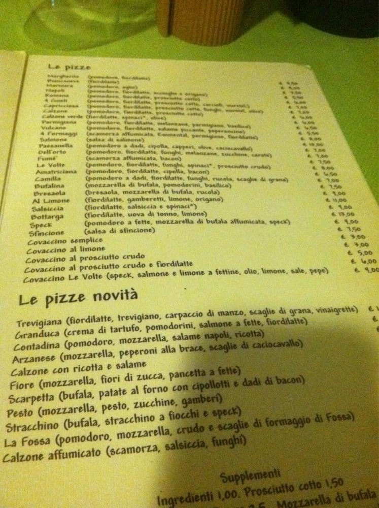 Menu di Le Volte 