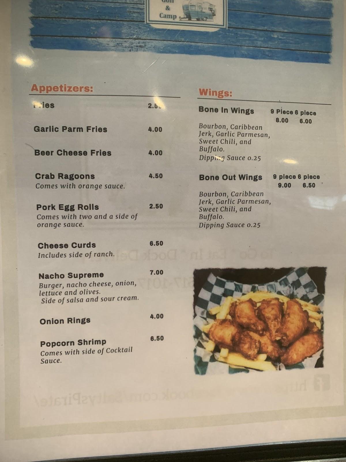 Menu at Uncle Salty’s Golf & Camp pub & bar,