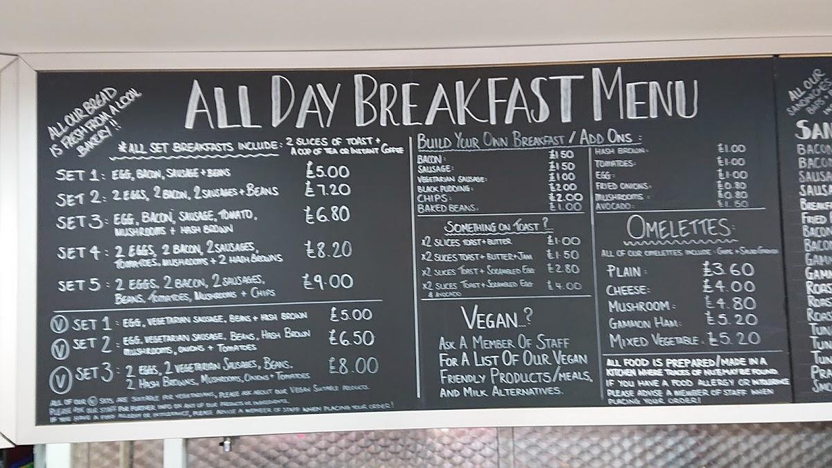 Menu at The Lunchbox cafe, Greenford, 38 Bilton Rd