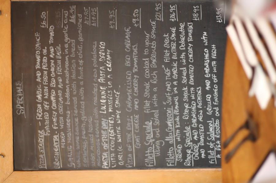 Menu at La Campania restaurant, Arundel