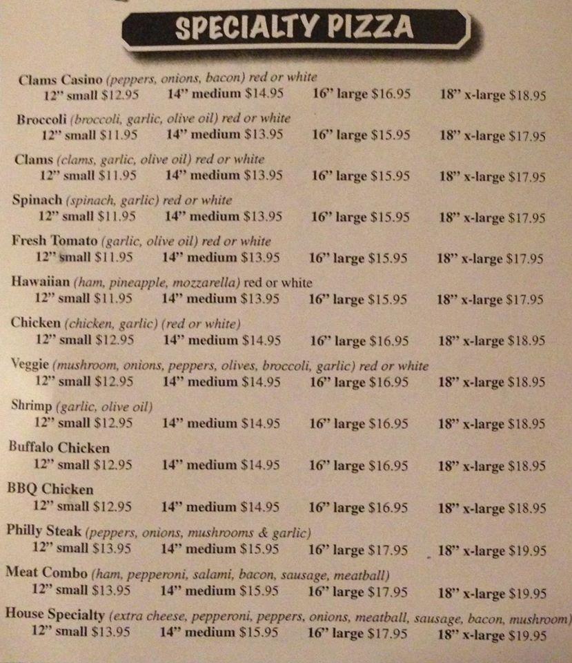 Menu at Paesano's Pasta House Restaurant, Naugatuck