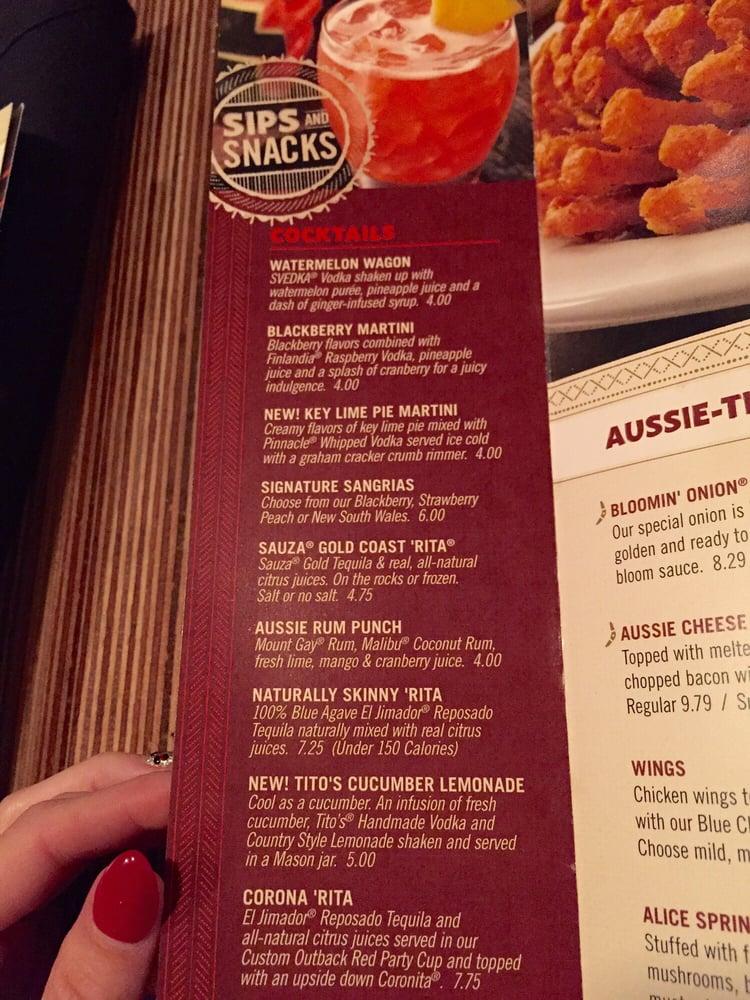 Menu at Outback Steakhouse, Laughlin