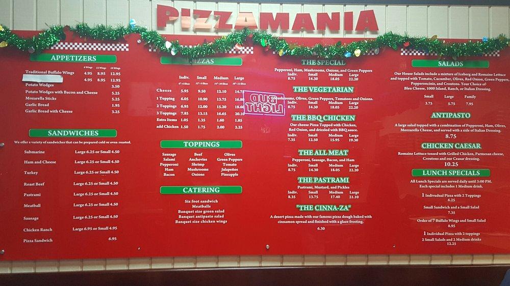 Menu At Pizzamania Pizzeria Whittier