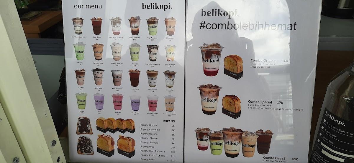 Menu at BELIKOPI. SETIABUDI BANDUNG cafe, Bandung