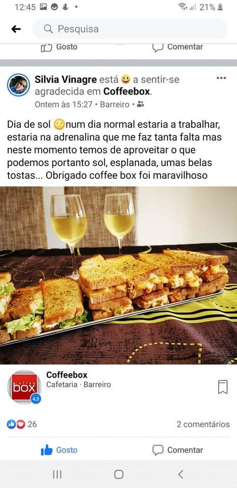 Menu at Coffeebox cafe, Barreiro, Largo 1º de Maio 51C