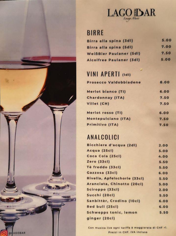 Menu da Lago Bar, Ascona, Piazza Giuseppe Motta 7
