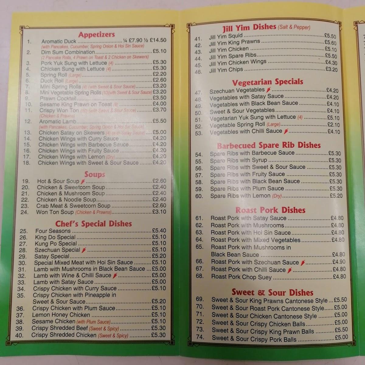 Menu at Hot Food Paradise restaurant, Rowley Regis