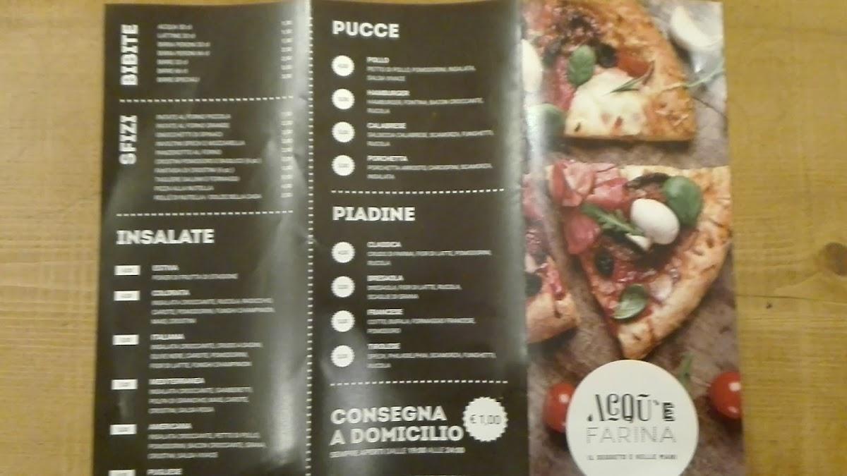 Menu Da Acqua E Farina Pizzeria Rutigliano Rutigliano