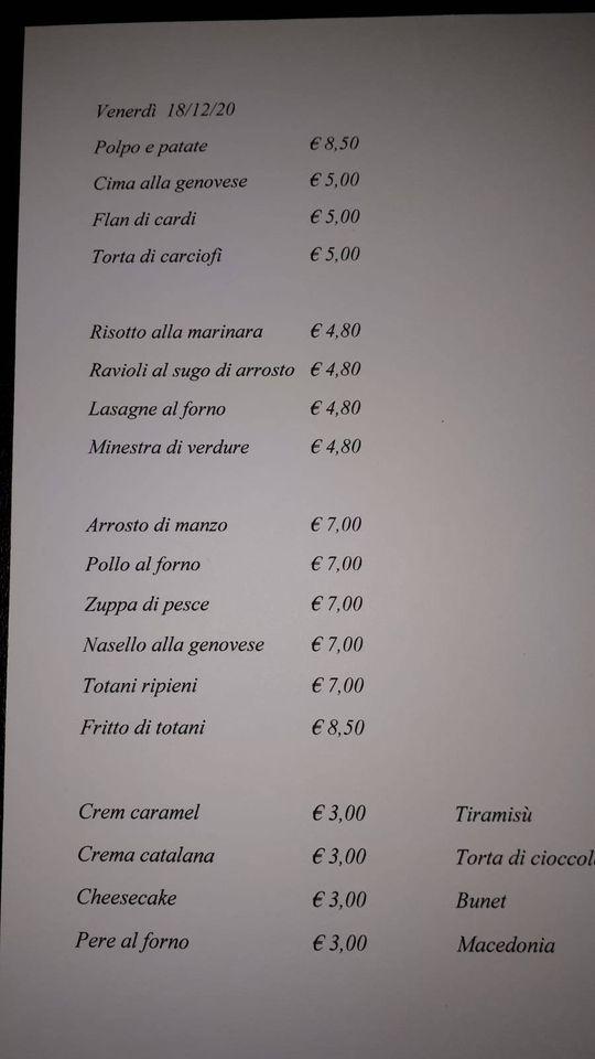 Menu di Pausa Pranzo Ristorante Self Service 
