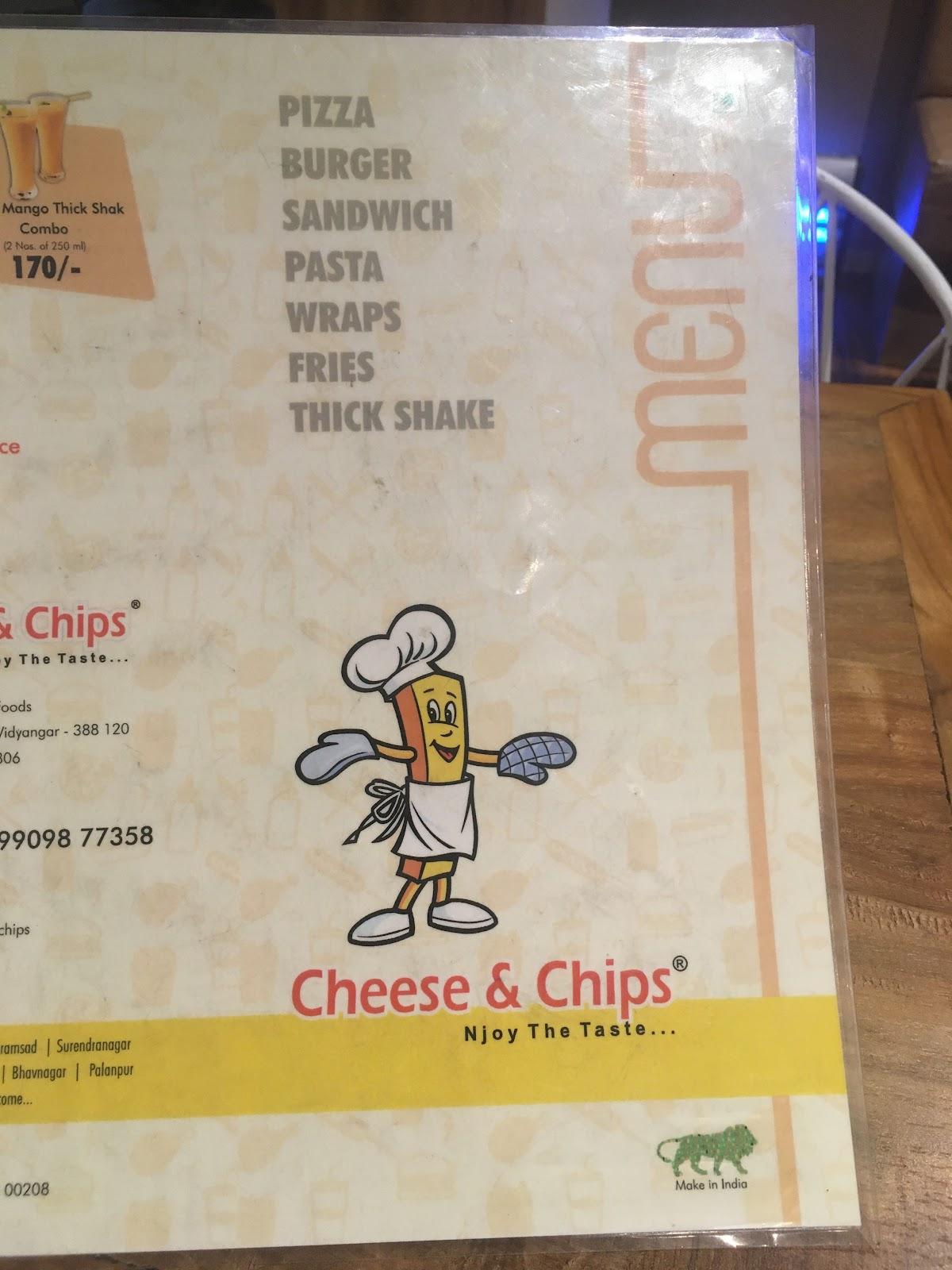 Menu at Cheese & Chips Kadi, Kadi