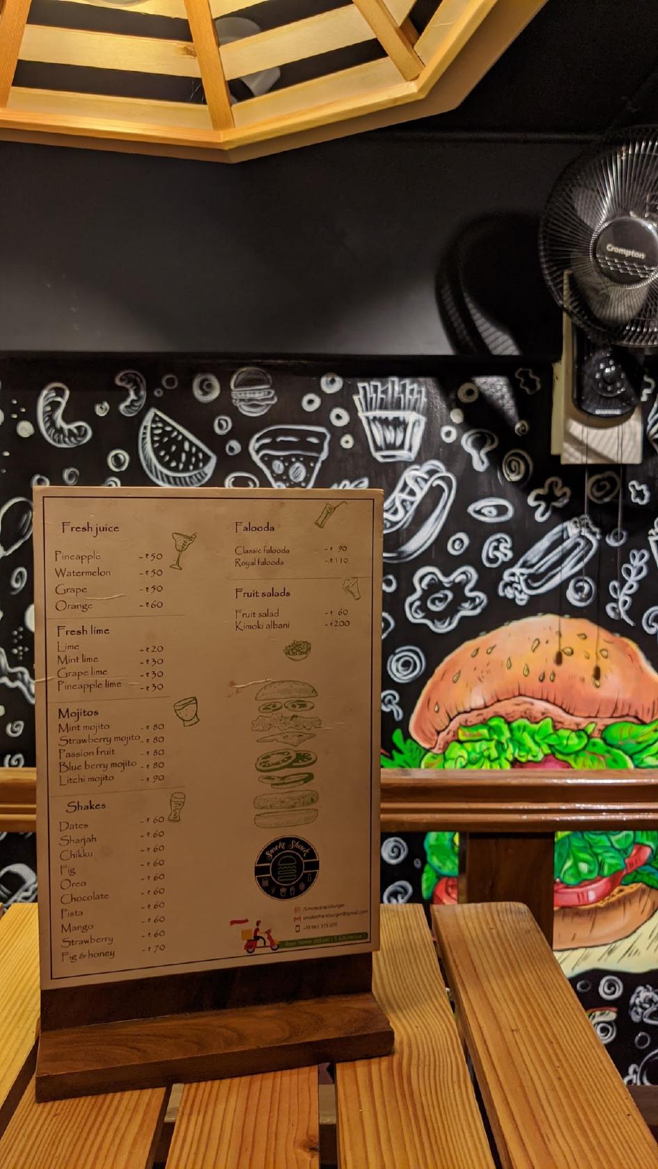 Smokeshack burger menu