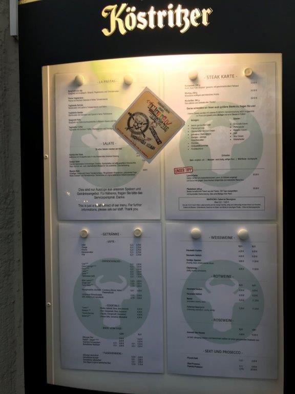 Speisekarte von Theatercafè steakhaus, Altenburg