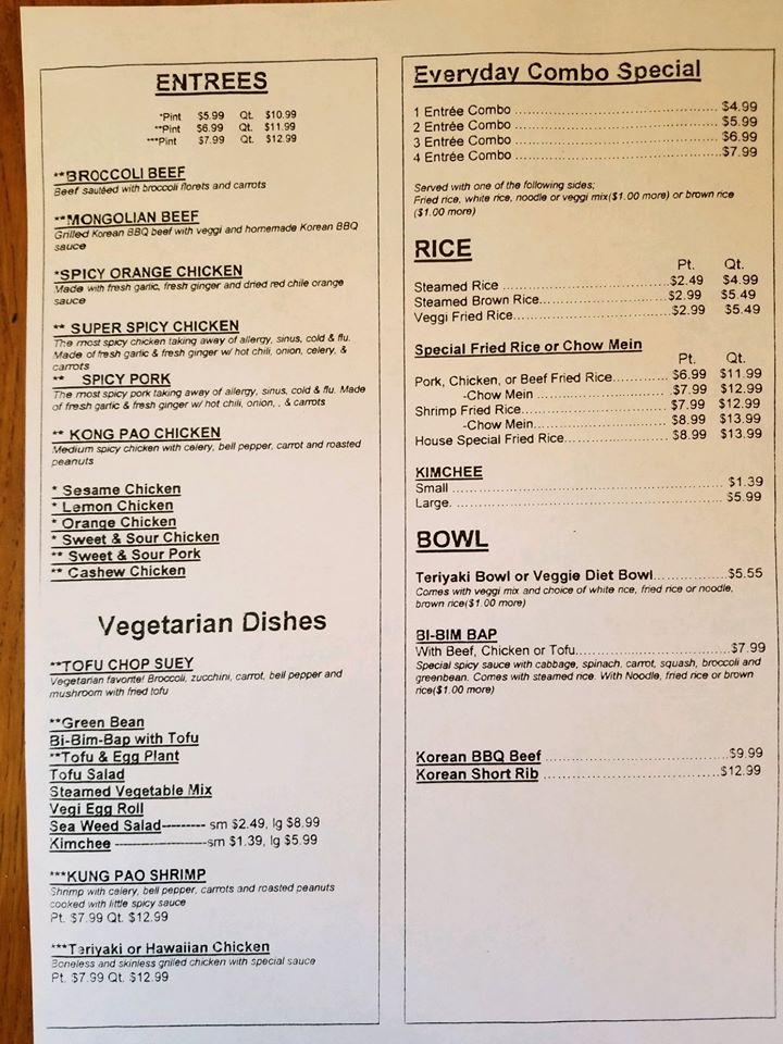 Menu at Chopstix Oriental Food To Go restaurant, Santa Fe