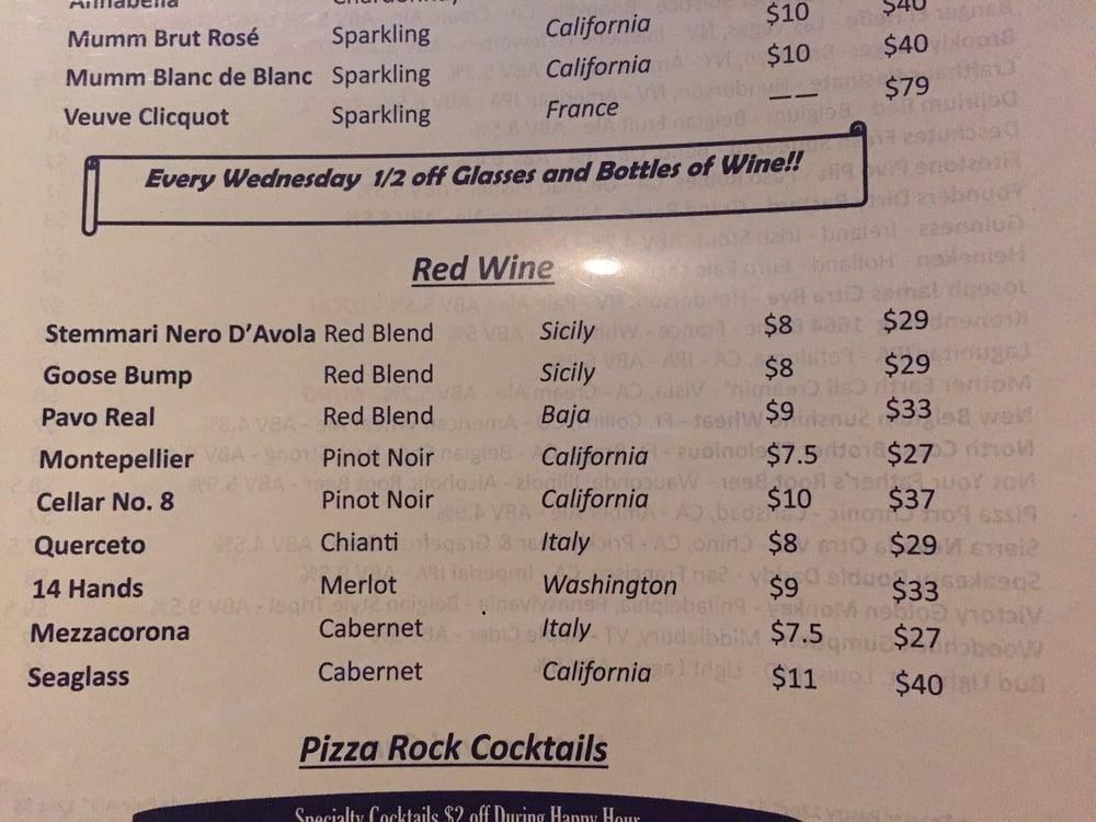 Menu at Pizza Rock pub & bar, Las Vegas, 201 N 3rd St