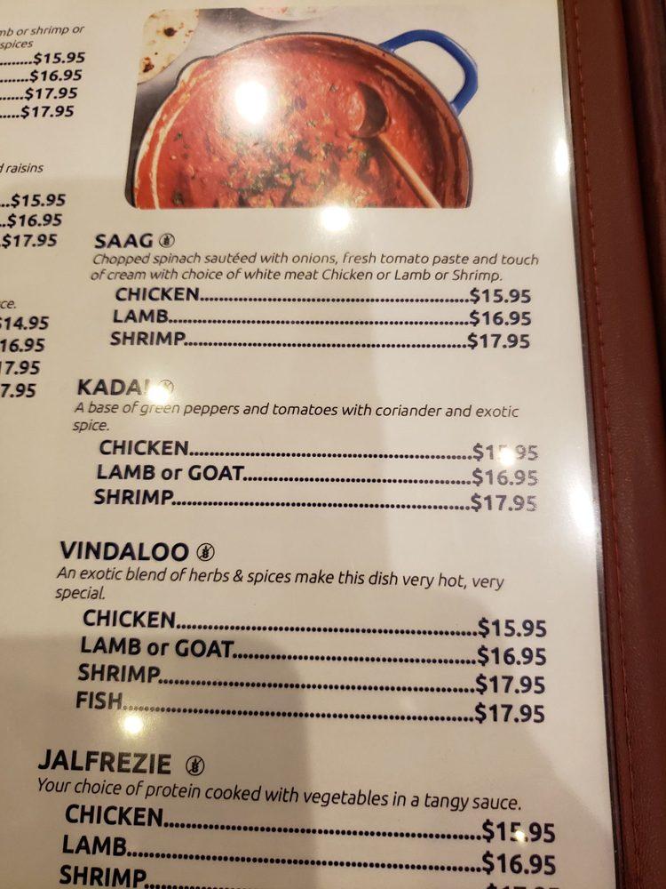 Menu at Curry and Noodle restaurant, WinstonSalem