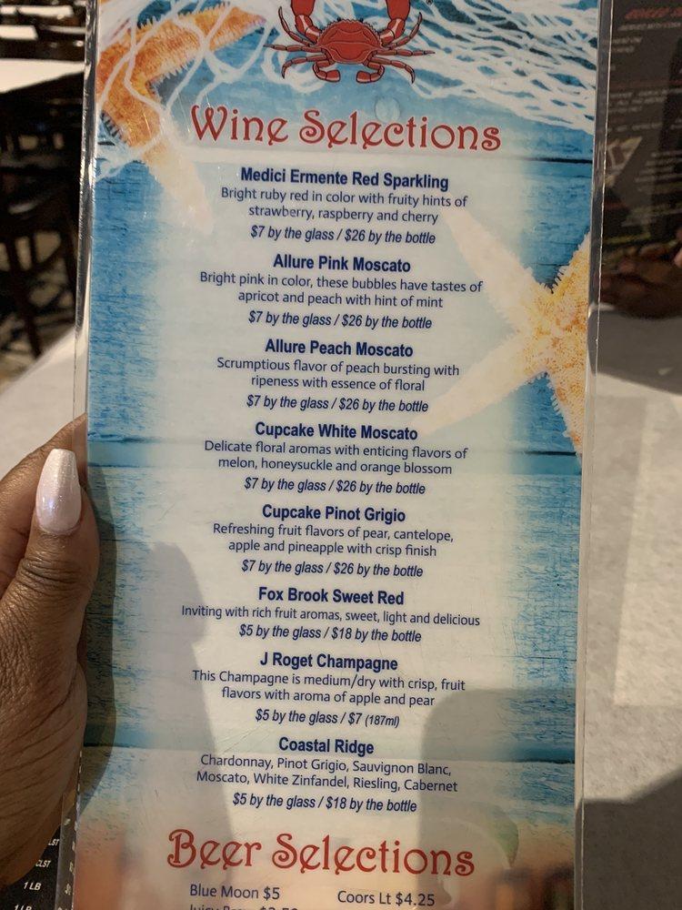 Menu at The Juicy Crab restaurant, Charlotte