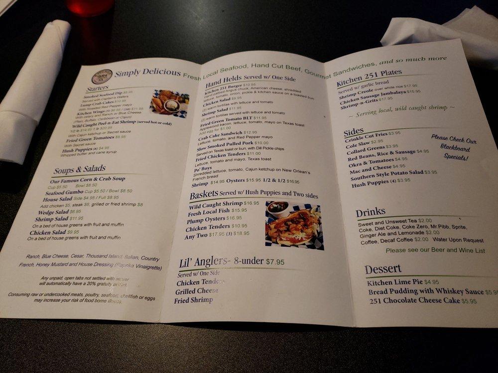 Menu at Kitchen 251 restaurant, Fernandina Beach