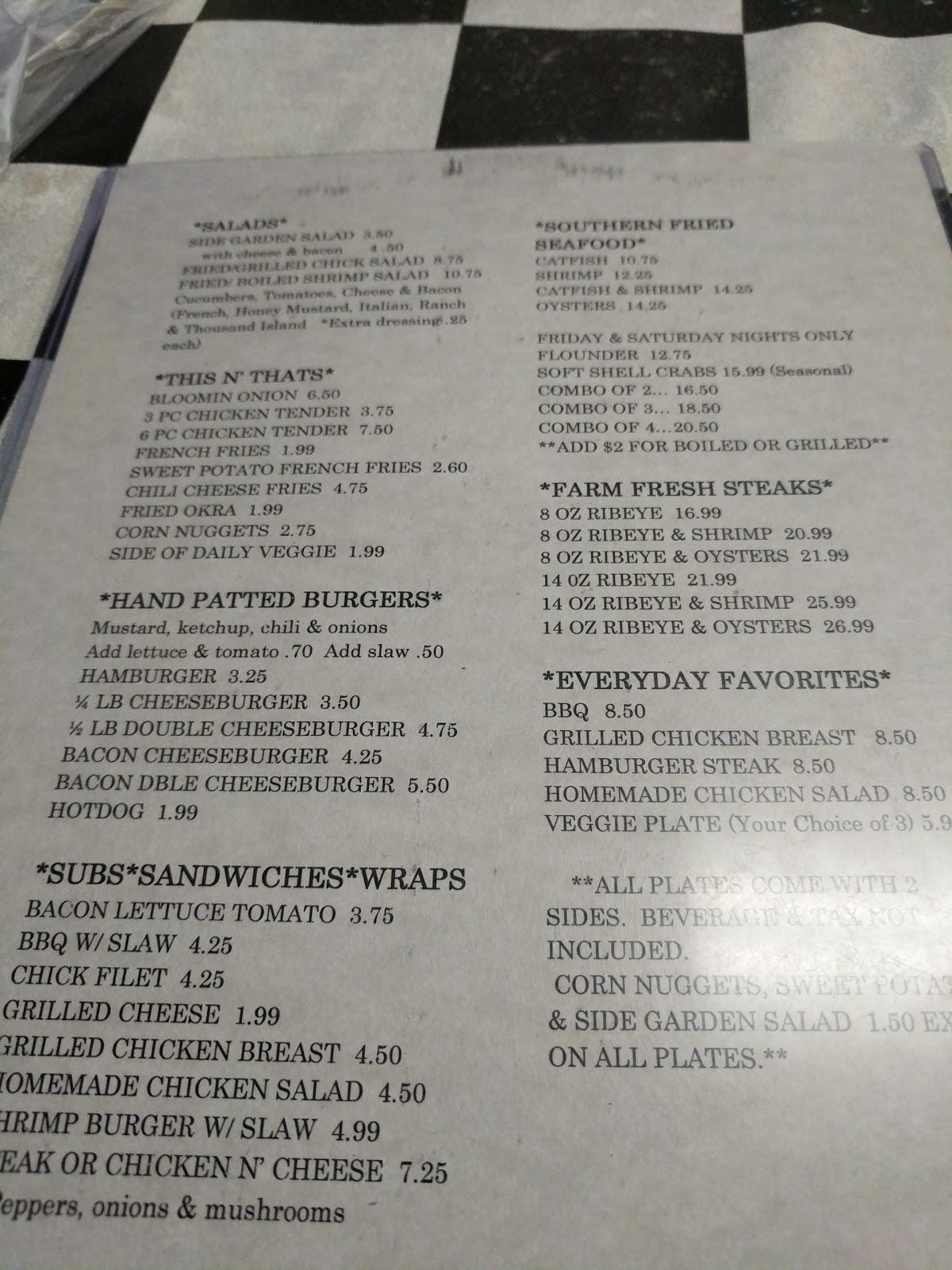Menu at Old Town Country Kitchen restaurant, Bath