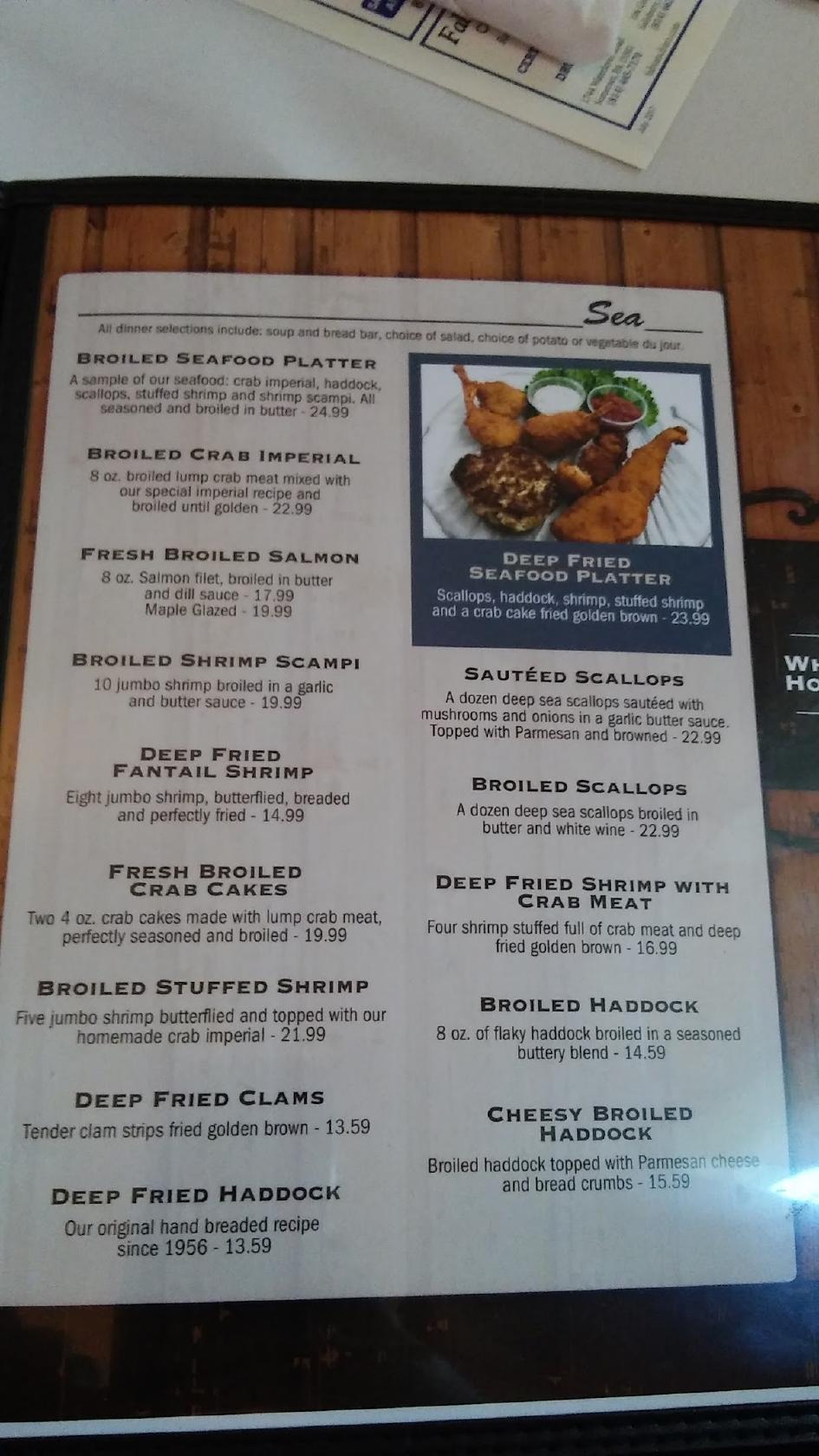 Menu at White House Restaurant, Meyersdale