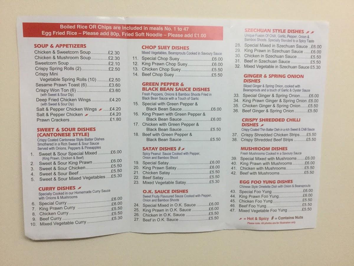 Menu at Delight Express restaurant, Dewsbury