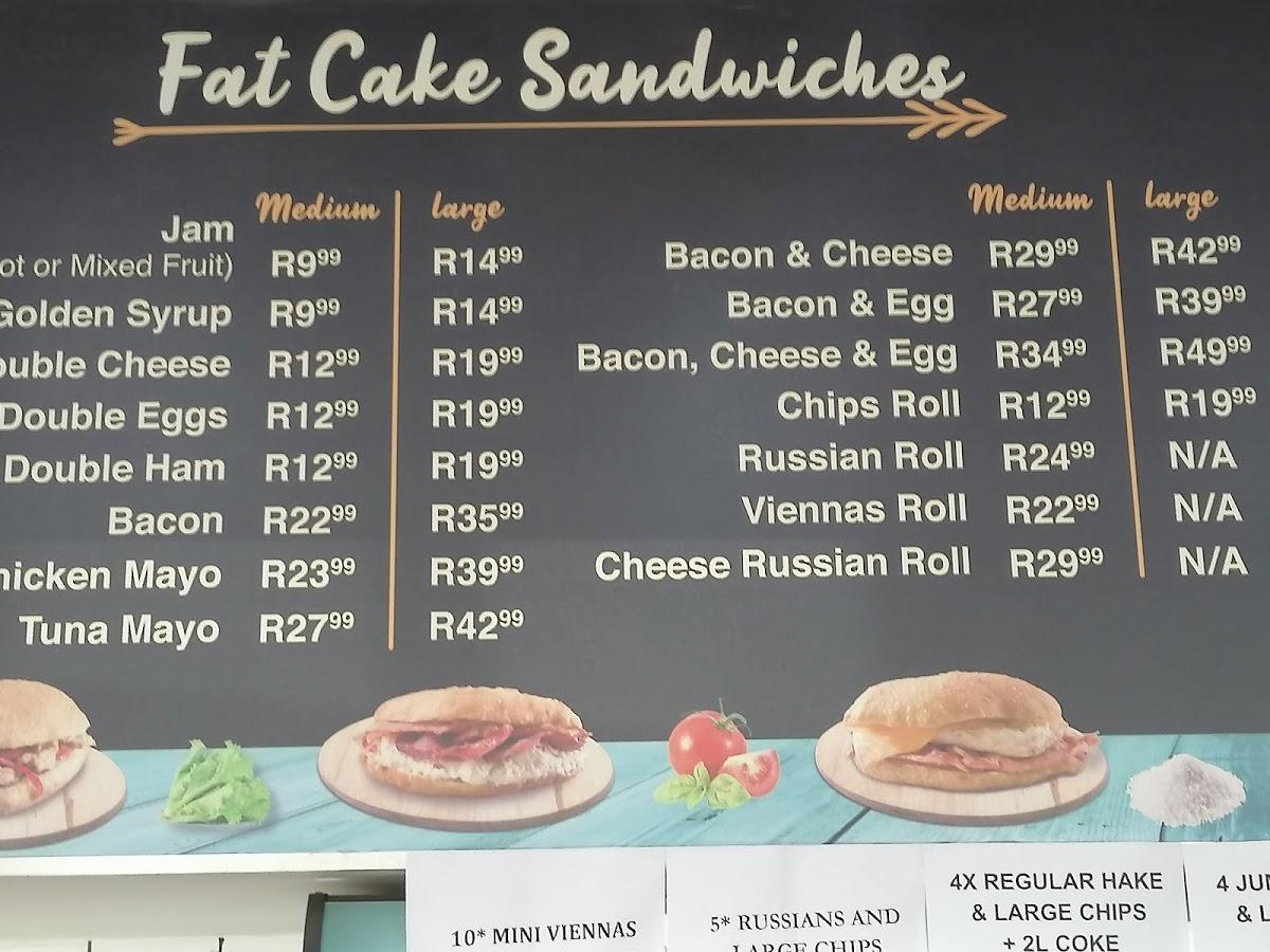 Menu At Fat Cake City Sandton