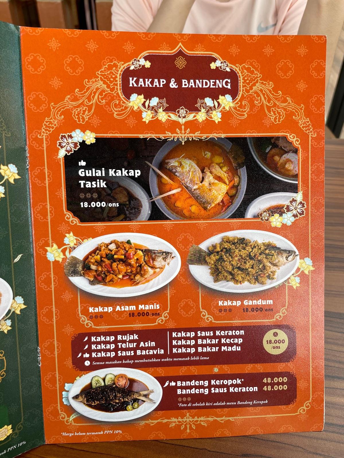 Menu At Aroem Restaurant Ballroom Semarang