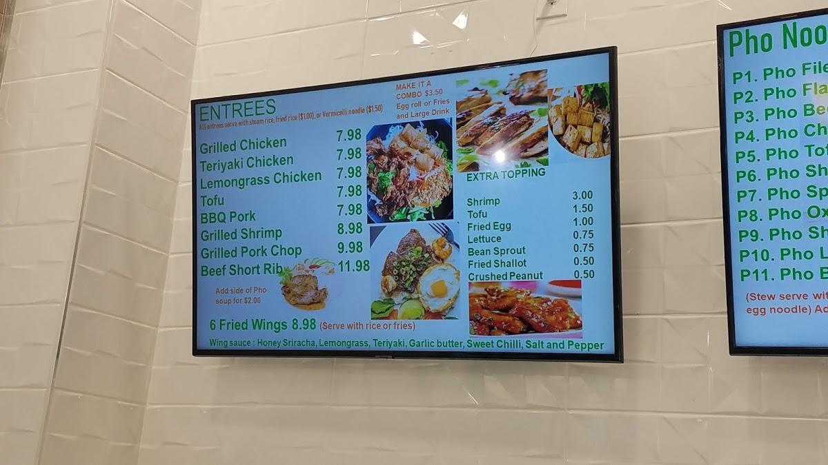 Menu at Pure Pho and Grill Express restaurant, Alpharetta
