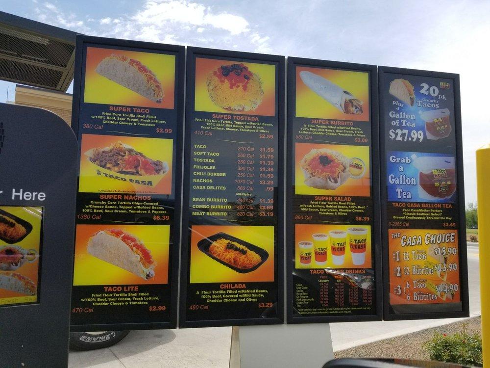 Menu At Taco Casa Restaurant Duncan 