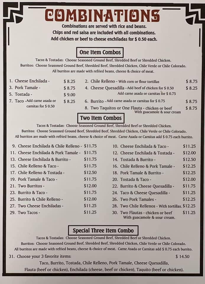 Menu at Nela's | Mexican Restaurant, Roseville