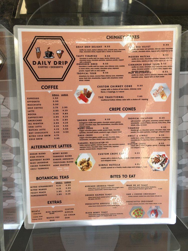 Menu at Daily Drip Coffee & Desserts, Glendale