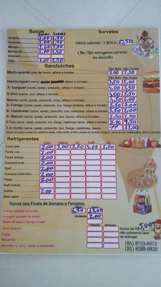 PONTO DO PASTEL cardápio