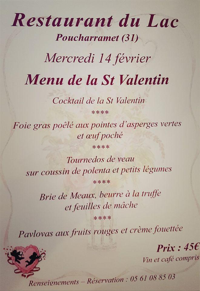 Menu au Restaurant du Lac, Poucharramet