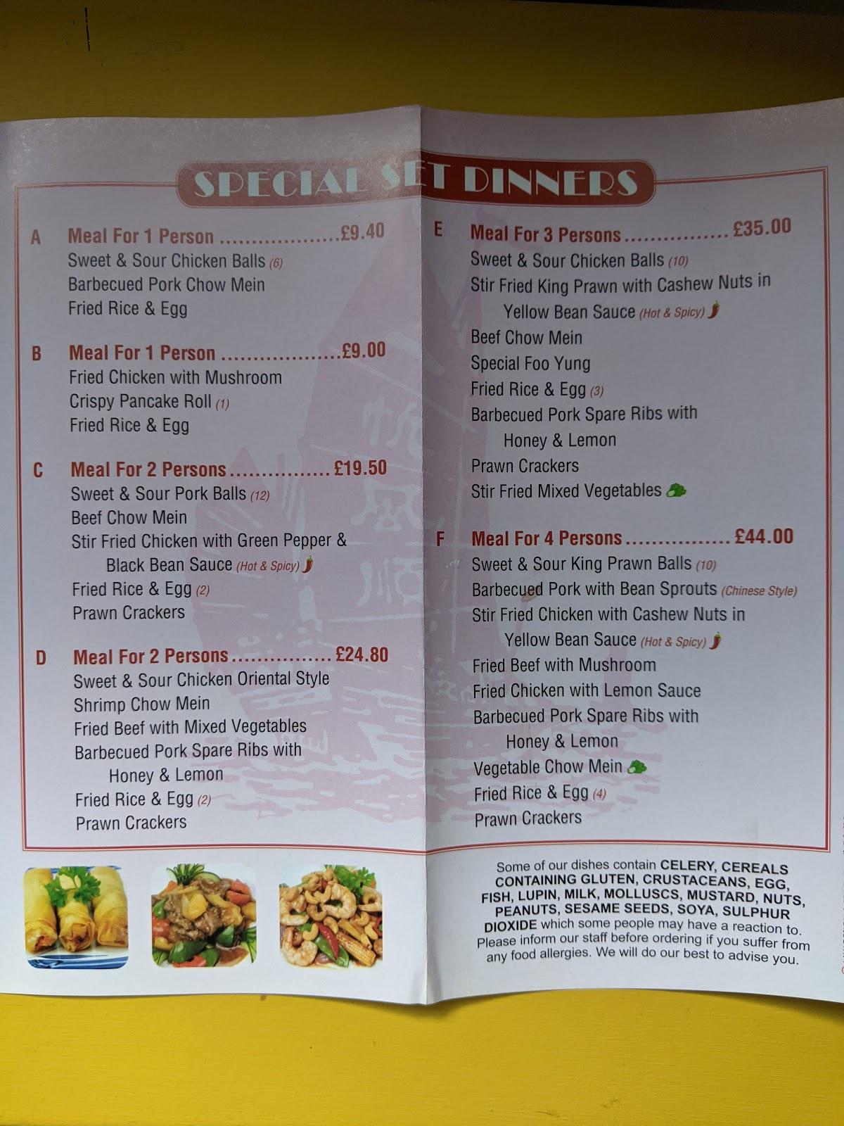 Menu at Witchford Takeaway restaurant, Ely