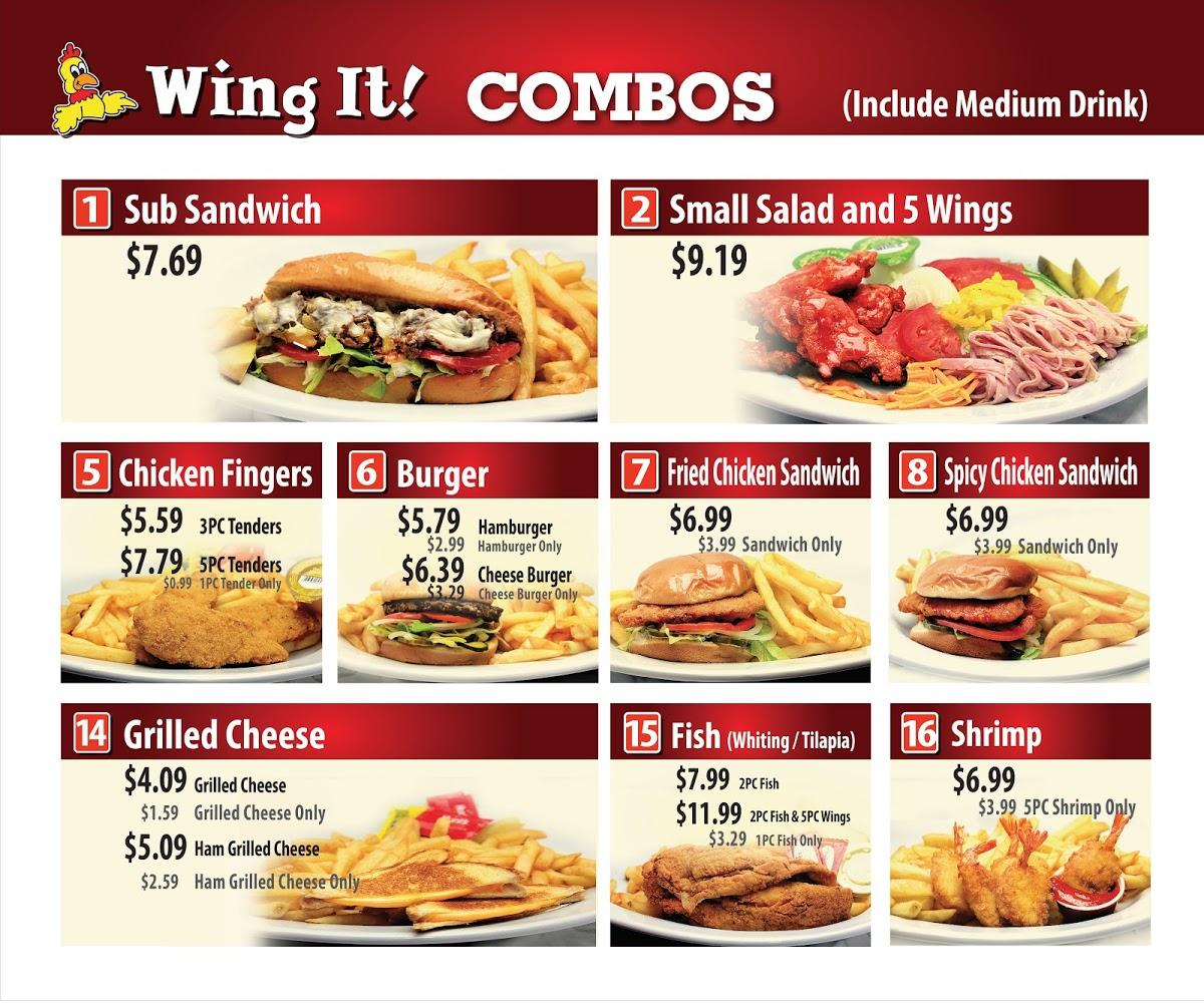 Menu at Wing It restaurant, Bessemer
